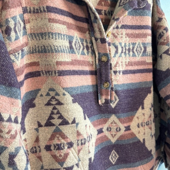 Kori Cabin-core Southwestern Button Down Shirt With Pink, Purple,and Cream Cozy - Picture 4 of 7